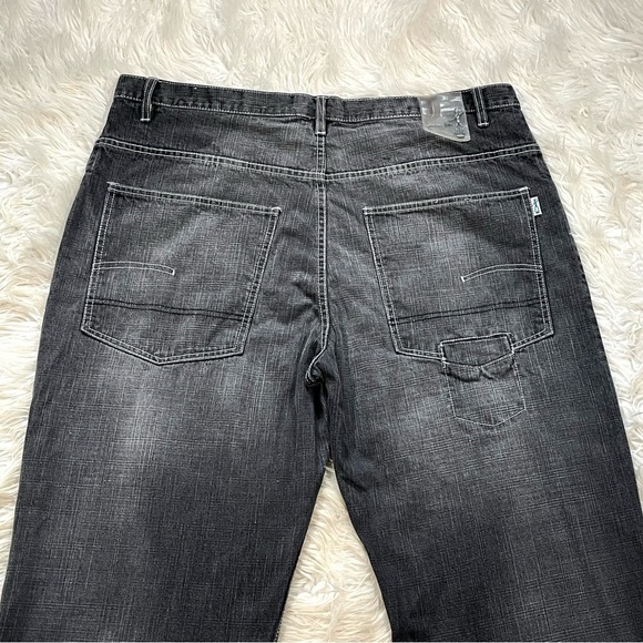 VTG Jeanuin Bleu Loose Baggy Acid Wash Jeans Gray Denim 40x34 (41x33) Y2K - Picture 8 of 13